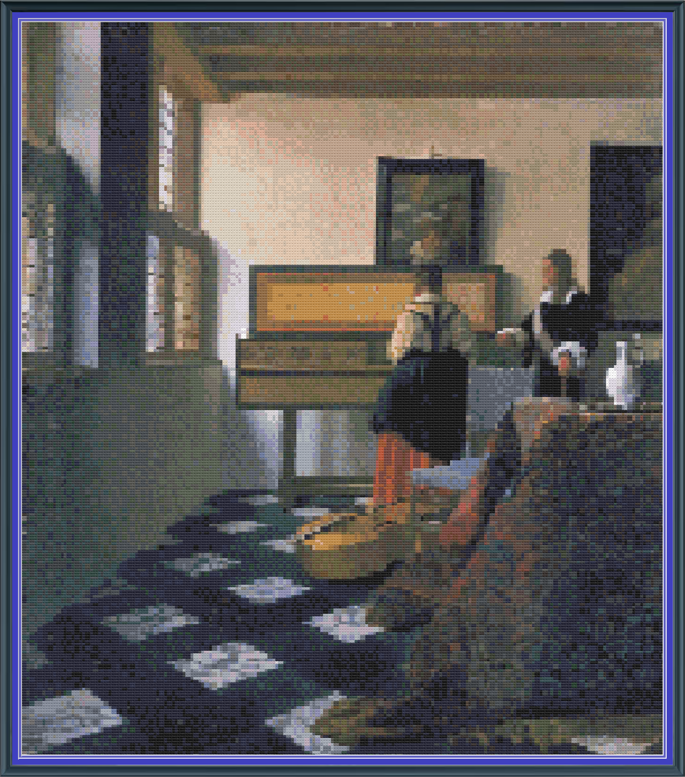 Riley Wood and Fiber Art - The Music Lesson© – Cross Stitch Pattern | Fine Art Cross Stitch | 14 Count Aida | Digital Pattern made by Riley Wood and Fiber Art