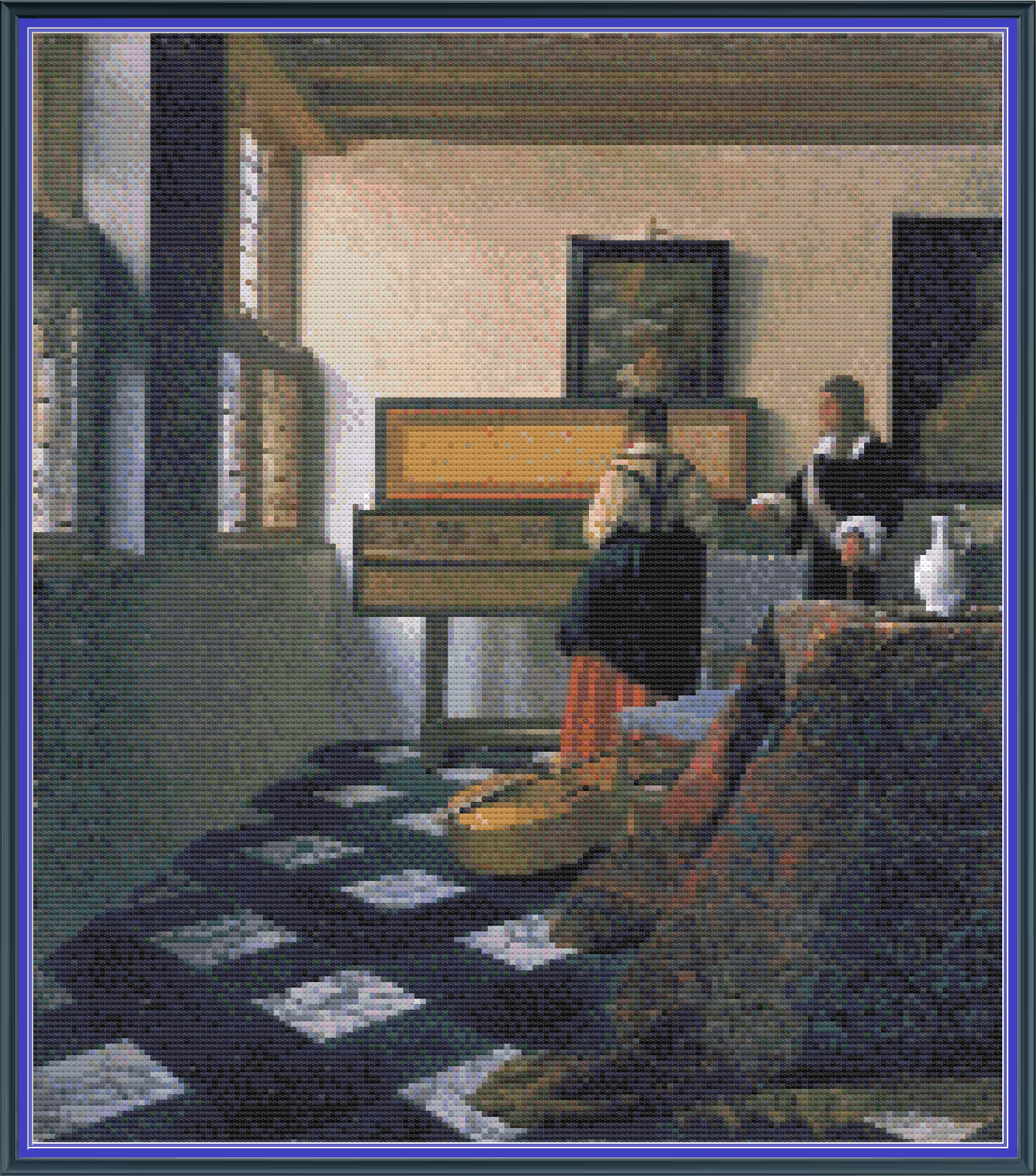 Riley Wood and Fiber Art - The Music Lesson© – Cross Stitch Pattern | Fine Art Cross Stitch | 14 Count Aida | Digital Pattern made by Riley Wood and Fiber Art