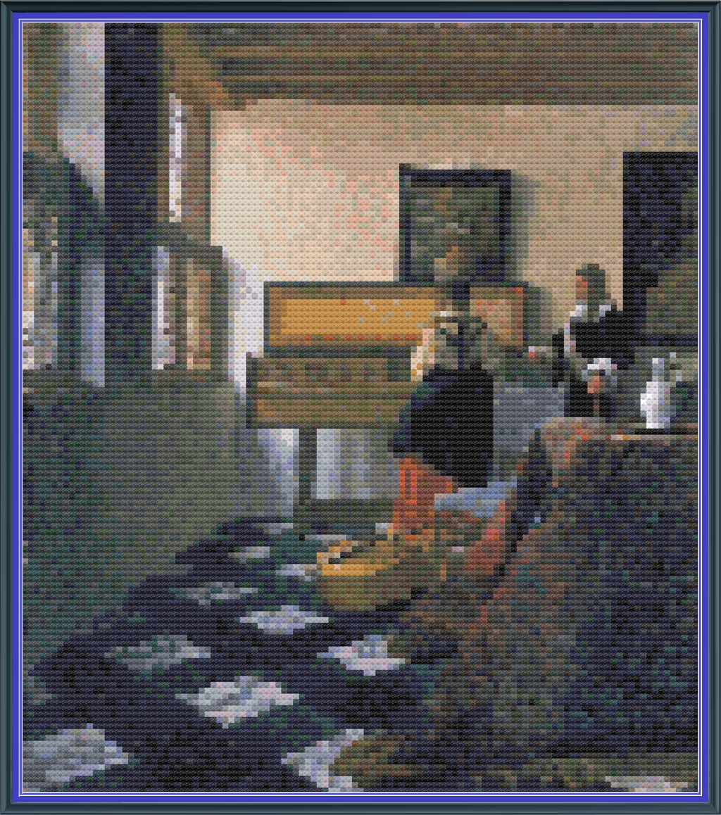 Riley Wood and Fiber Art - The Music Lesson© – Cross Stitch Pattern | Fine Art Cross Stitch | 14 Count Aida | Digital Pattern made by Riley Wood and Fiber Art