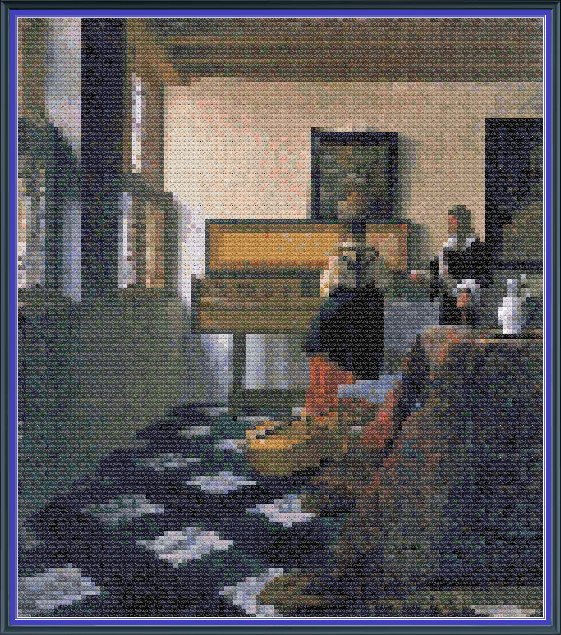 Riley Wood and Fiber Art - The Music Lesson© – Cross Stitch Pattern | Fine Art Cross Stitch | 14 Count Aida | Digital Pattern made by Riley Wood and Fiber Art