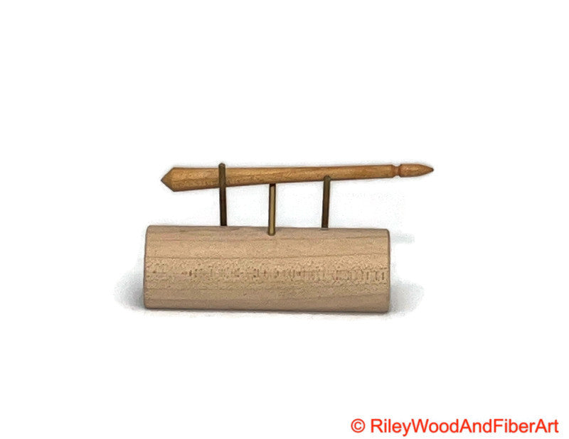 Mini Turkish Drop Spindle Shaft Maple Made by Riley Wood and Fiber Art