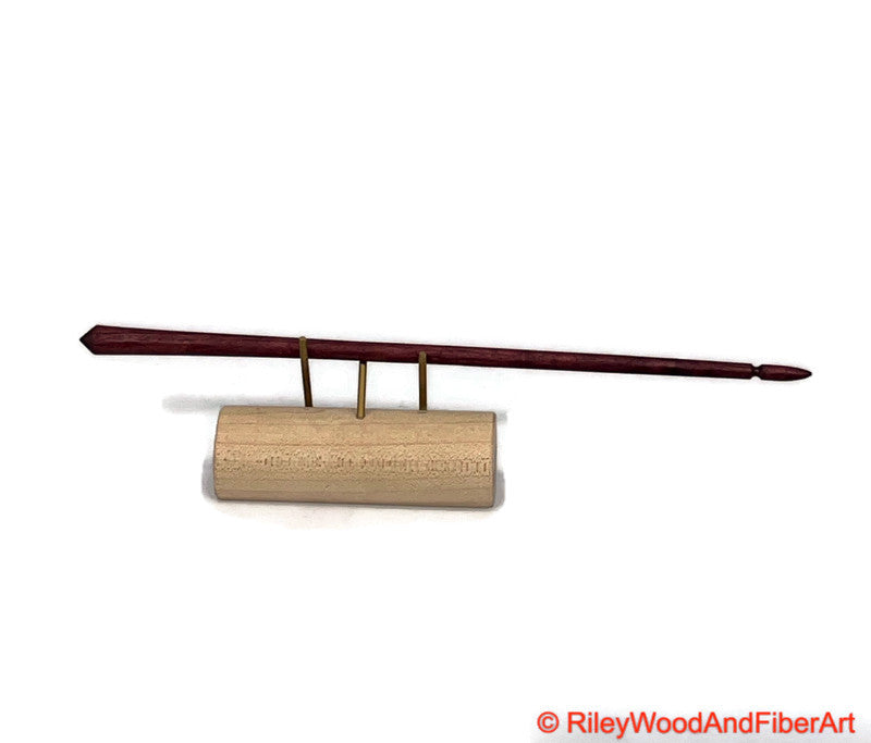 Mega Turkish Drop Spindle Shaft Purple Heart Made by Riley Wood and Fiber Art