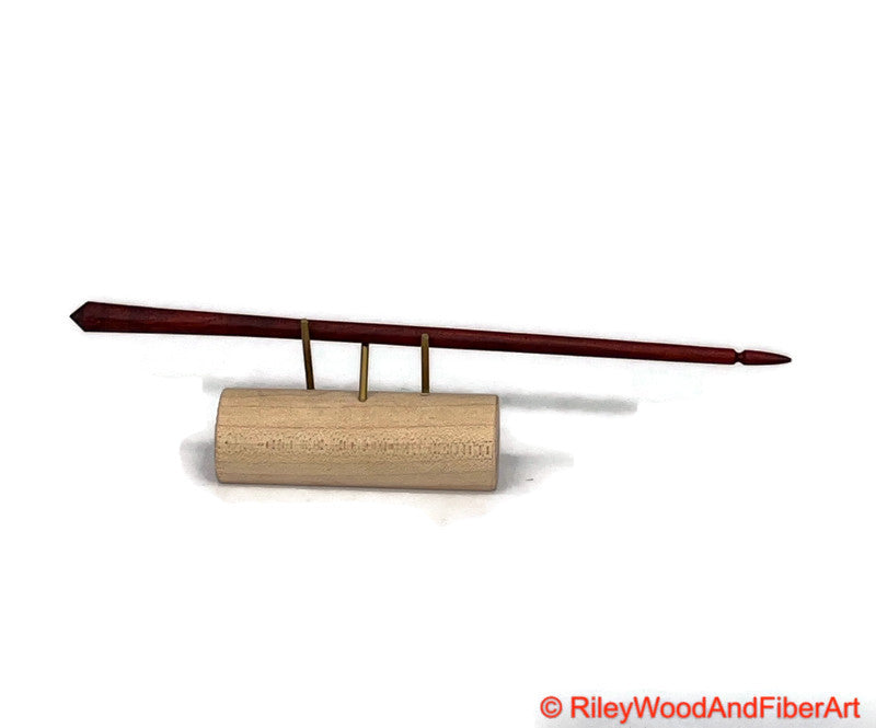 Mega Turkish Drop Spindle Shaft Red Heart Made by Riley Wood and Fiber Art