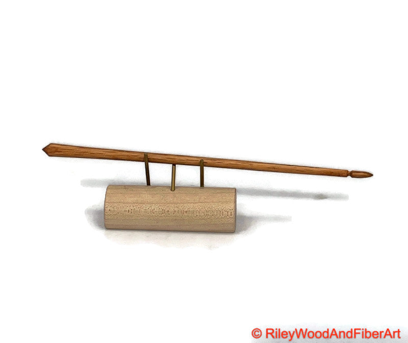 Mega Turkish Drop Spindle Shaft Red Oak Made by Riley Wood and Fiber Art