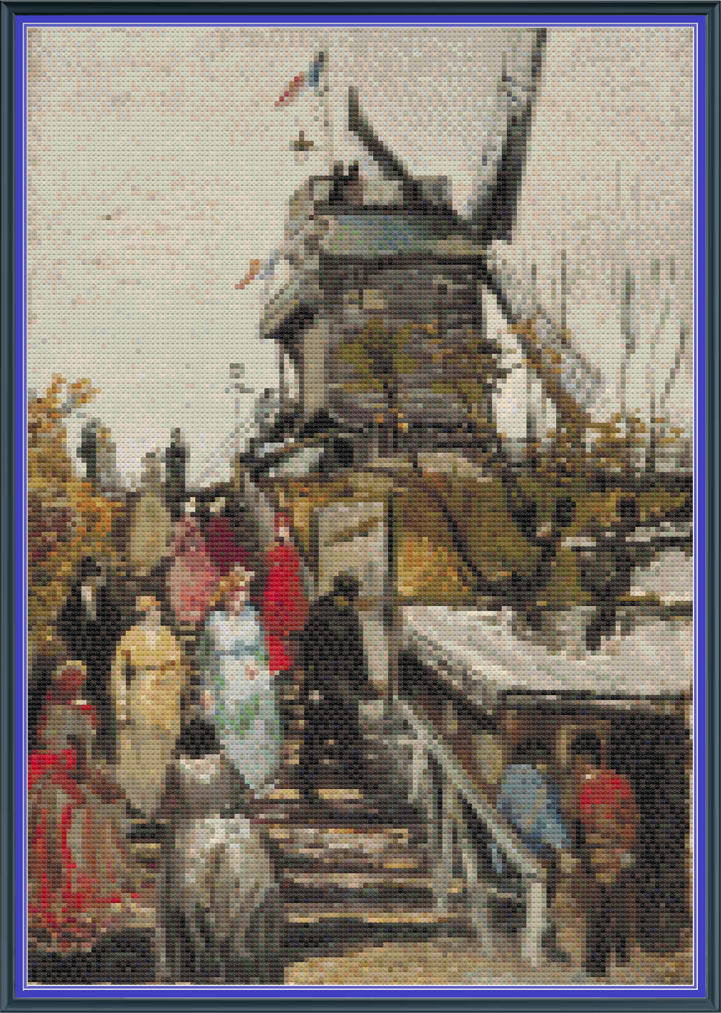 Riley Wood and Fiber Art - Le Blute-Fin Mill© – Fine Art Cross Stitch Pattern | 14 Count Aida | Digital Pattern made by Riley Wood and Fiber Art