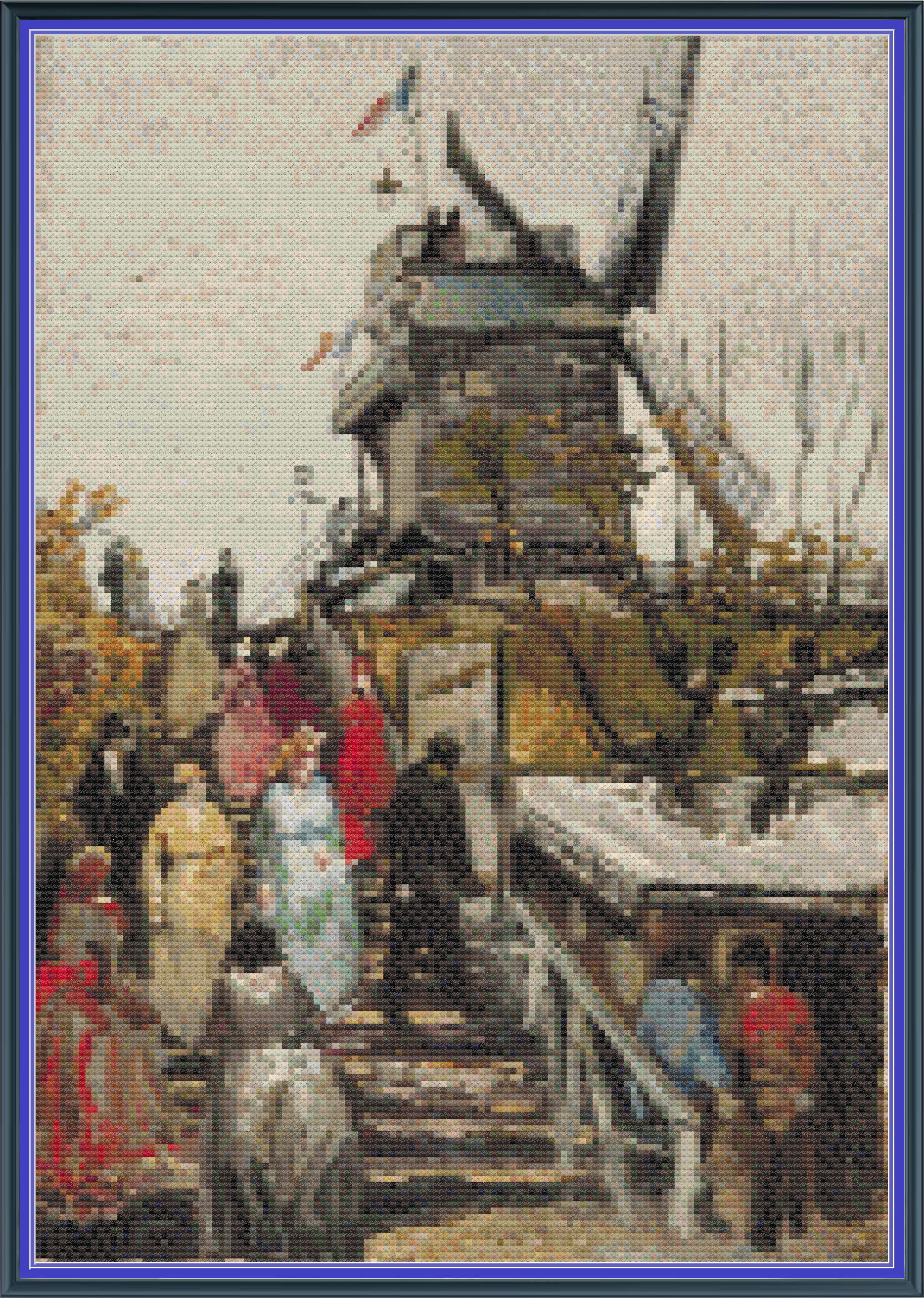 Riley Wood and Fiber Art - Le Blute-Fin Mill© – Fine Art Cross Stitch Pattern | 14 Count Aida | Digital Pattern made by Riley Wood and Fiber Art