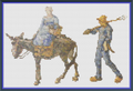 Riley Wood and Fiber Art - Morning, Peasant Couple Going to Work© – Fine Art Cross Stitch Pattern | 14 Count Aida | Digital Pattern made by Riley Wood and Fiber Art