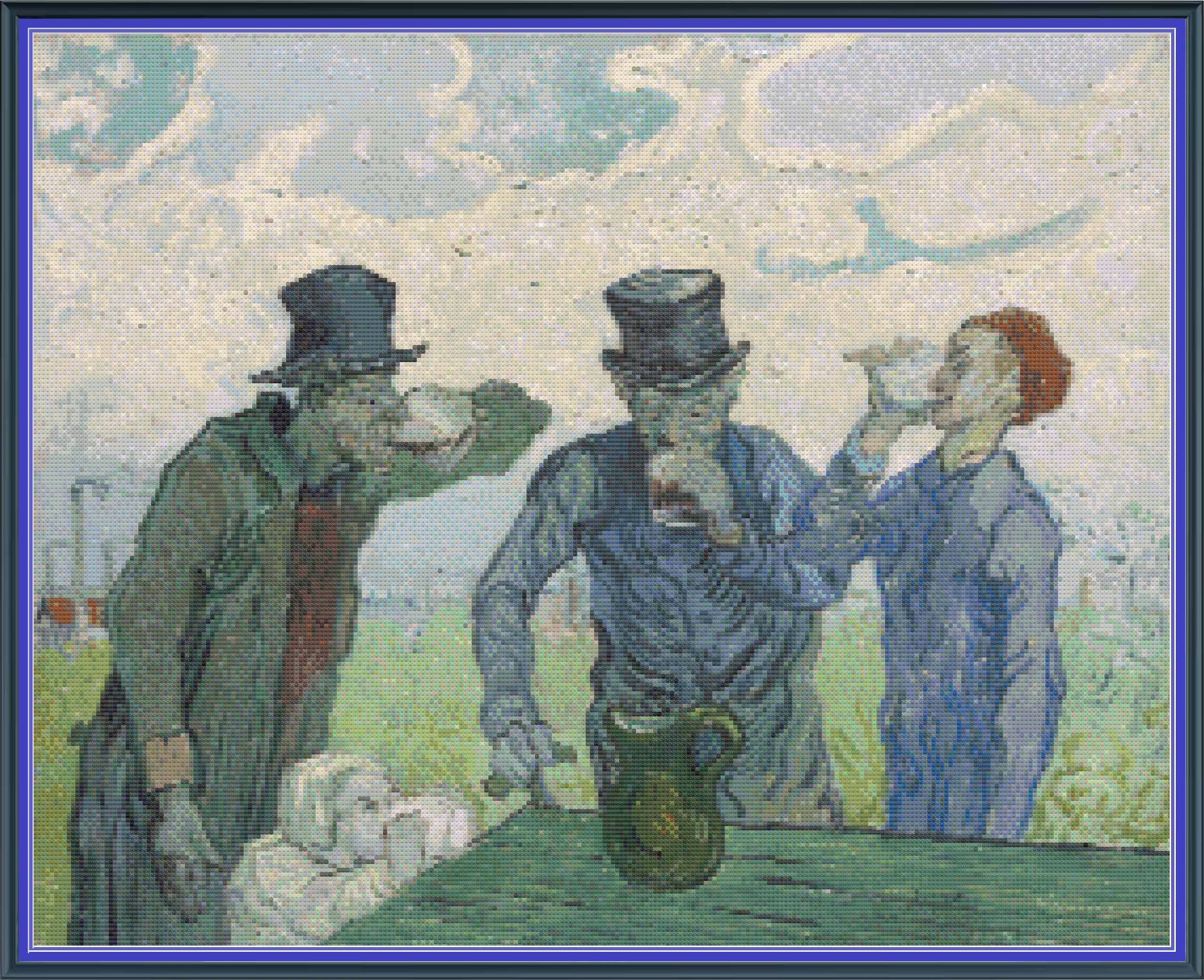 Riley Wood and Fiber Art - The Drinkers© – Cross Stitch Pattern | Fine Art Cross Stitch | 14 Count Aida | Digital Pattern made by Riley Wood and Fiber Art