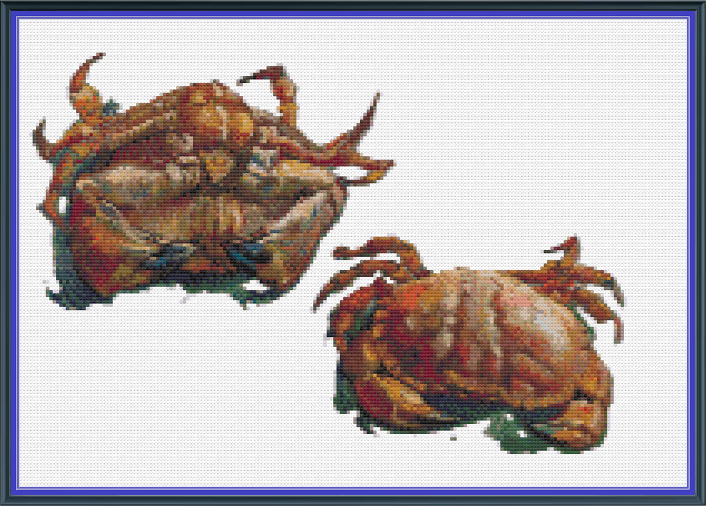 Riley Wood and Fiber Art - Two Crabs© – Cross Stitch Pattern | Fine Art Cross Stitch | 14 Count Aida | Digital Pattern Riley Wood and Fiber Art - Two Crabs© – Cross Stitch Pattern | Fine Art Cross Stitch | 14 Count Aida | Digital Pattern made by Riley Wood and Fiber Art