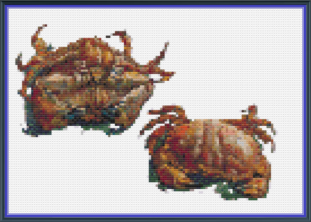 Riley Wood and Fiber Art - Two Crabs© – Cross Stitch Pattern | Fine Art Cross Stitch | 14 Count Aida | Digital Pattern Riley Wood and Fiber Art - Two Crabs© – Cross Stitch Pattern | Fine Art Cross Stitch | 14 Count Aida | Digital Pattern made by Riley Wood and Fiber Art