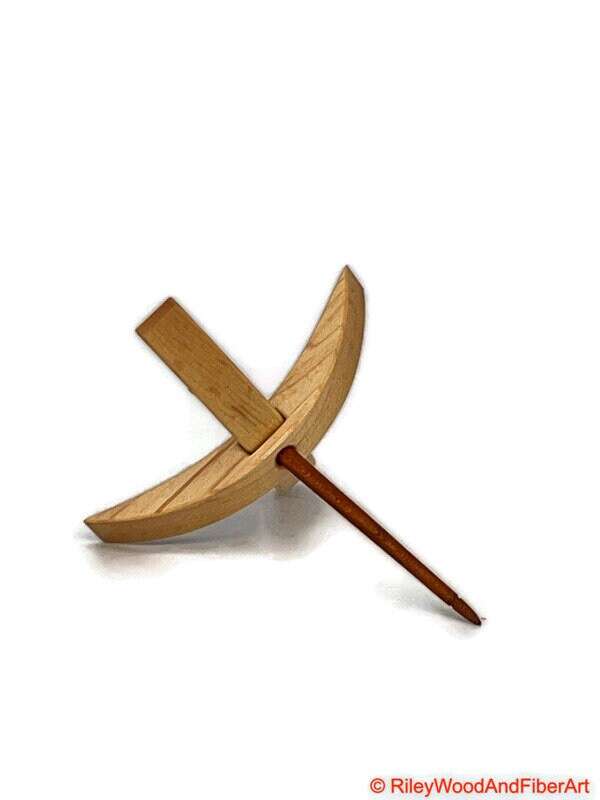 Medium Turkish Drop Spindle - Maple Whorl with Cherry Shaft made by Riley Wood and Fiber Art