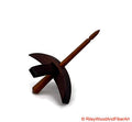 Mini Turkish Drop Spindle - Walnut Whorl with Cherry Shaft on white background
