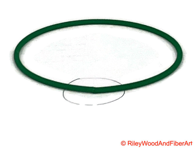 a length of green 1/8" polyurethane drive band material fused