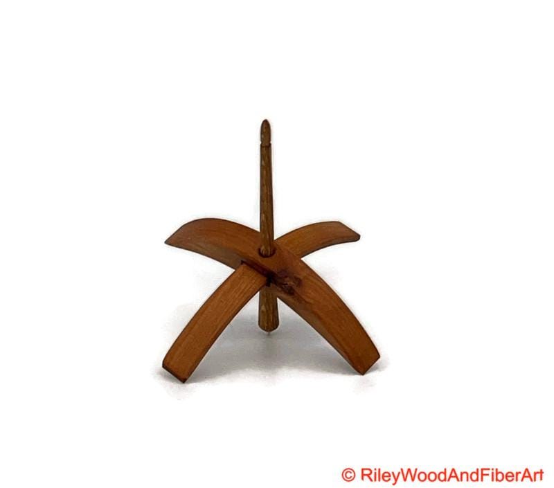 Medium Turkish Drop Spindle - Alder Whorl with White Oak Shaft made by Riley Wood and Fiber Art