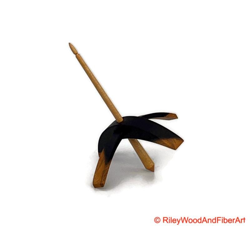 Medium Turkish Drop Spindle - Katalox Mostly Heartwood Whorl with Maple Shaft made by Riley Wood and Fiber Art