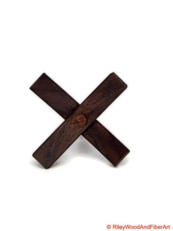Mini Turkish Drop Spindle - Walnut Whorl with Maple Heartwood Shaft on white background