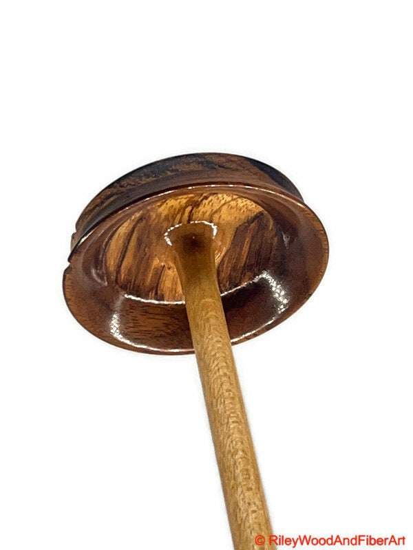 Top Whorl Drop Spindle - Zebra & Walnut - 20g Made by Riley Wood and Fiber Art