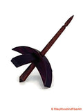 Mini Turkish Drop Spindle - Purple Heart Whorl with Honduran Rosewood Shaft on white background