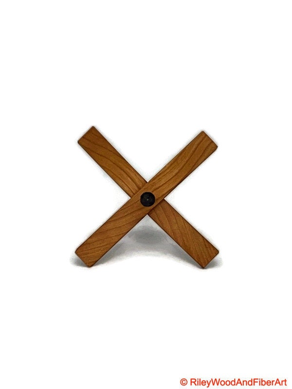 Medium Turkish Drop Spindle - Cherry Whorl with Walnut Shaft made by Riley Wood and Fiber Art