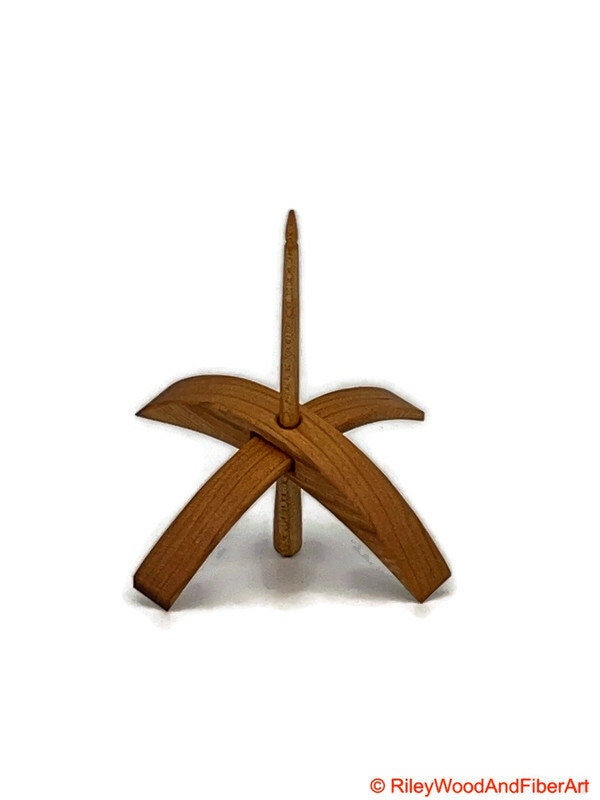 Medium Turkish Drop Spindle - Cherry Whorl with Maple Shaft made by Riley Wood and Fiber Art