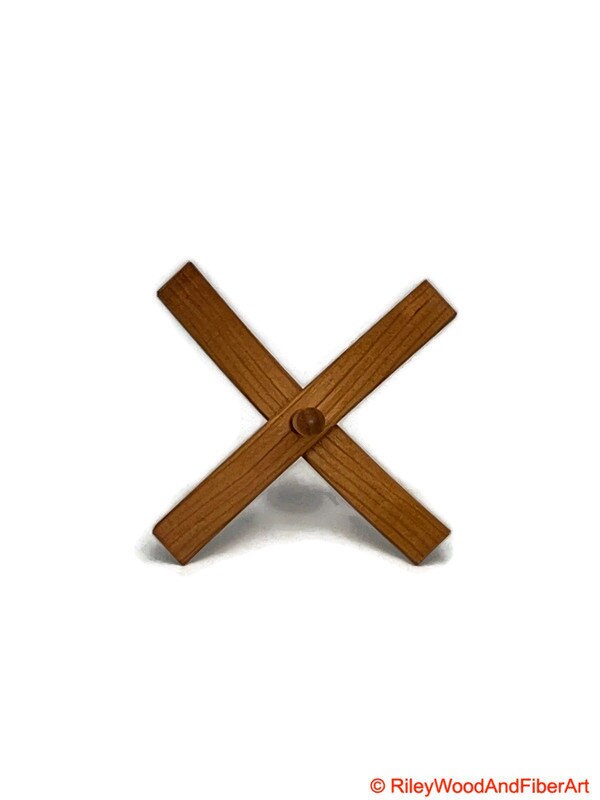 Medium Turkish Drop Spindle - Cherry Whorl with Maple Shaft made by Riley Wood and Fiber Art