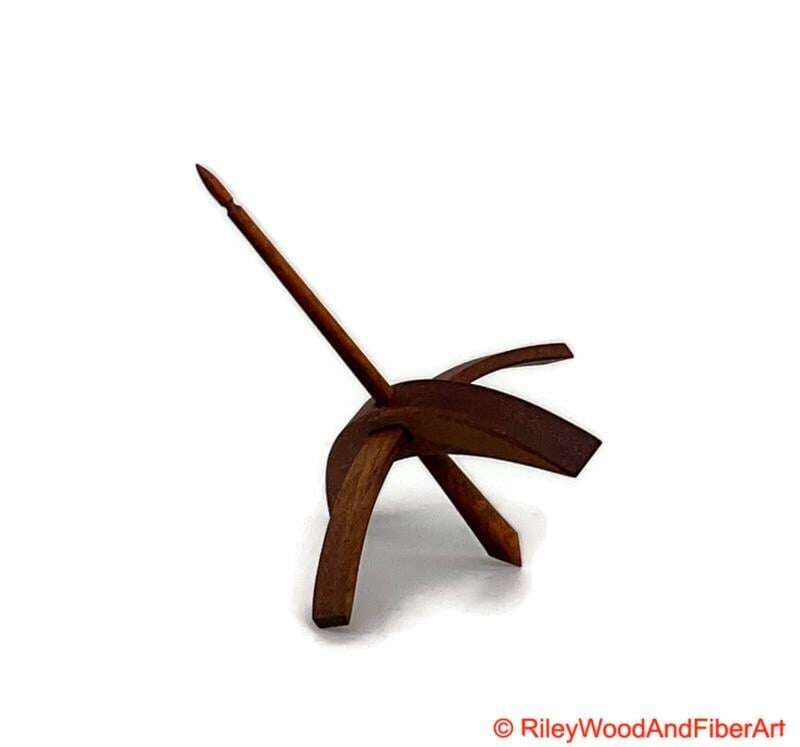 Medium Turkish Drop Spindle - Monkey Pod Whorl with Jobillo Shaft made by Riley Wood and Fiber Art