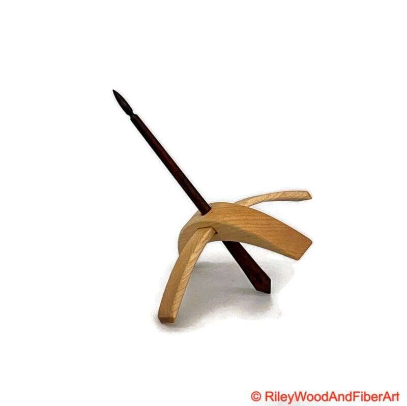 Medium Turkish Drop Spindle - Maple Whorl with Jobillo Shaft made by Riley Wood and Fiber Art