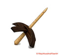 Mini Turkish Drop Spindle - Walnut Whorl with Curly Maple Shaft on white background