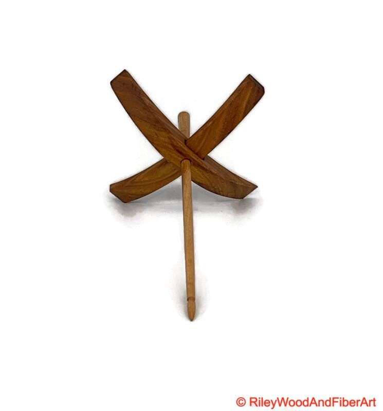 Mega Turkish Drop Spindle - Canary Whorl with Maple Shaft made by Riley Wood and Fiber Art