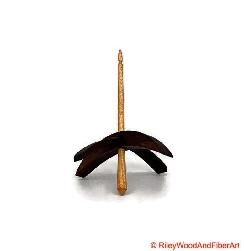 Medium Turkish Drop Spindle - Walnut Whorl with Apple Shaft made by Riley Wood and Fiber Art