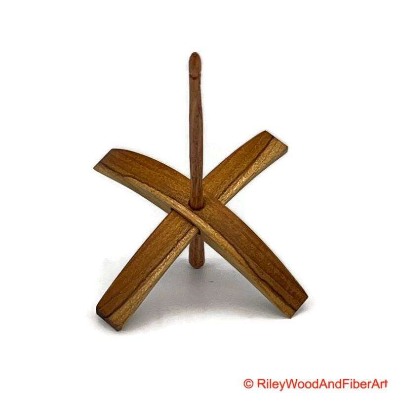 Mega Turkish Drop Spindle - Teak Whorl with Red Oak Shaft made by Riley Wood and Fiber Art