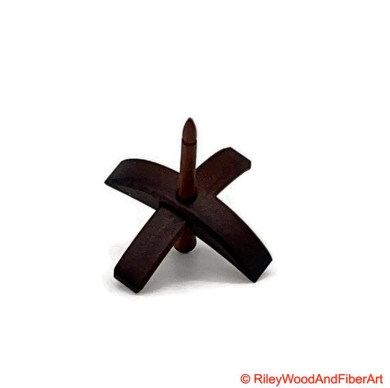 Mini Turkish Drop Spindle - Walnut Whorl with Plum Shaft made by Riley Wood and Fiber Art
