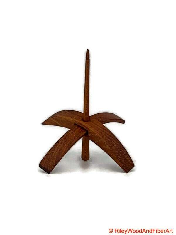 Medium Turkish Drop Spindle - Tzalam Whorl with Cherry Shaft made by Riley Wood and Fiber Art