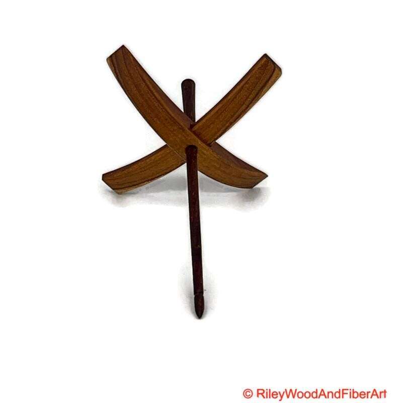 Mega Turkish Drop Spindle - Teak Whorl with Honduran Rosewood Shaft made by Riley Wood and Fiber Art