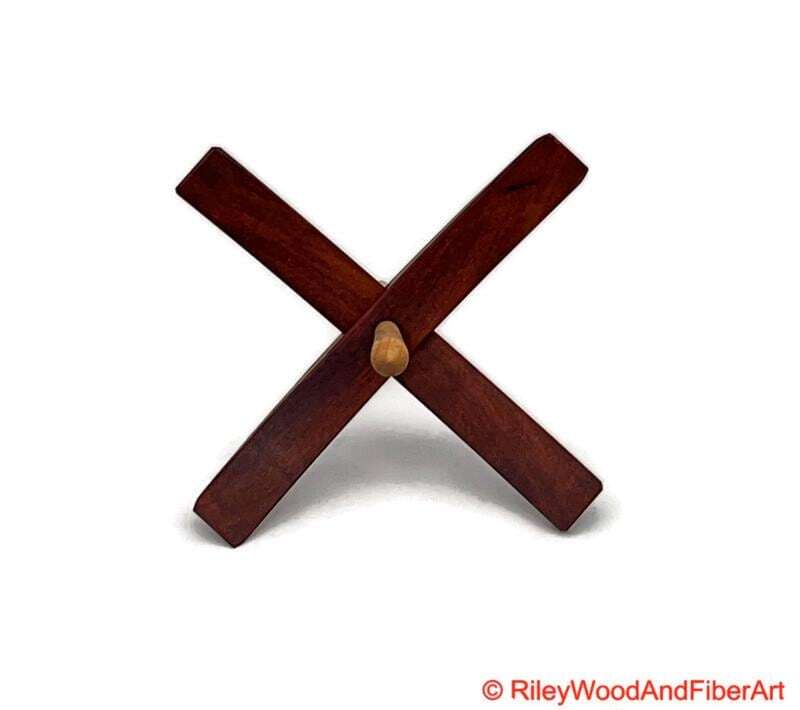 Mega Turkish Drop Spindle - Granadillo Whorl with Curly Maple Shaft made by Riley Wood and Fiber Art