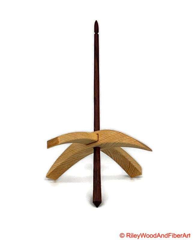Mega Turkish Drop Spindle - Sitka Spruce Whorl with Honduran Rosewood Shaft made by Riley Wood and Fiber Art