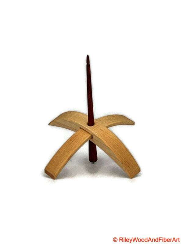 Medium Turkish Drop Spindle - Maple Whorl with Red Heart Shaft made by Riley Wood and Fiber Art