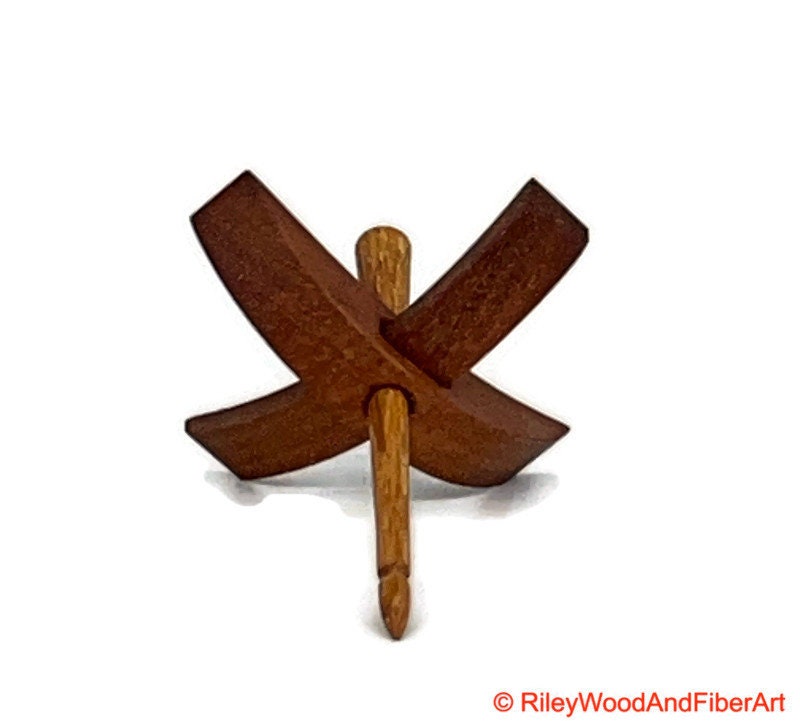 Mini Turkish Drop Spindle - Tzalam Whorl with White Oak Shaft Made by Riley Wood and Fiber Art