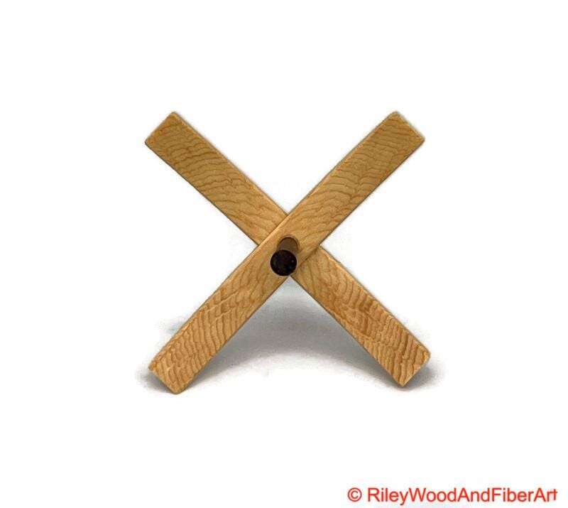 Mega Turkish Drop Spindle - Sitka Spruce Whorl with Walnut Shaft made by Riley Wood and Fiber Art