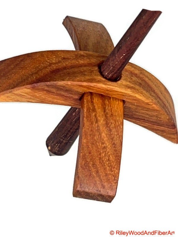 Mini Turkish Drop Spindle - Canary Whorl with Cocobolo Shaft made by Riley Wood and Fiber Art