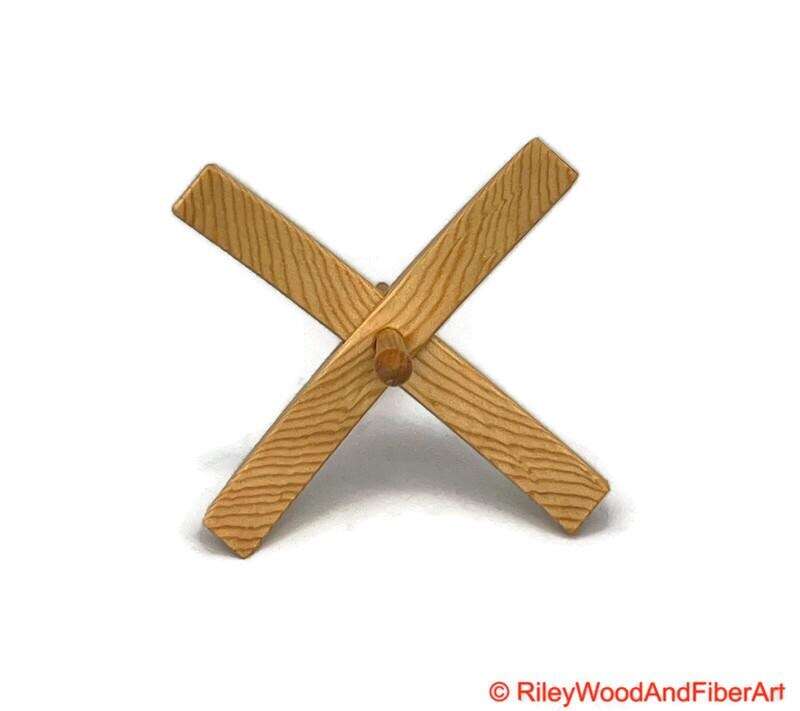 Mega Turkish Drop Spindle - Sitka Spruce Whorl with Maple Shaft made by Riley Wood and Fiber Art