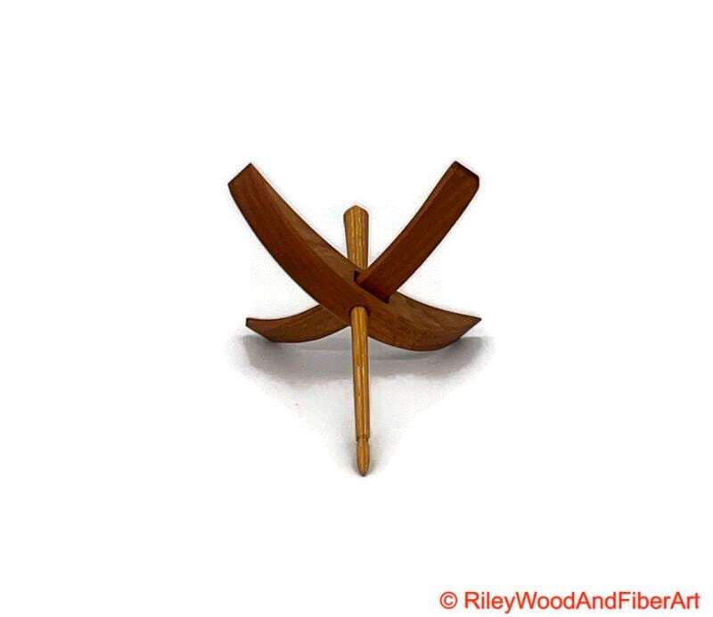 Medium Turkish Drop Spindle - Alder Whorl with Hickory Shaft made by Riley Wood and Fiber Art