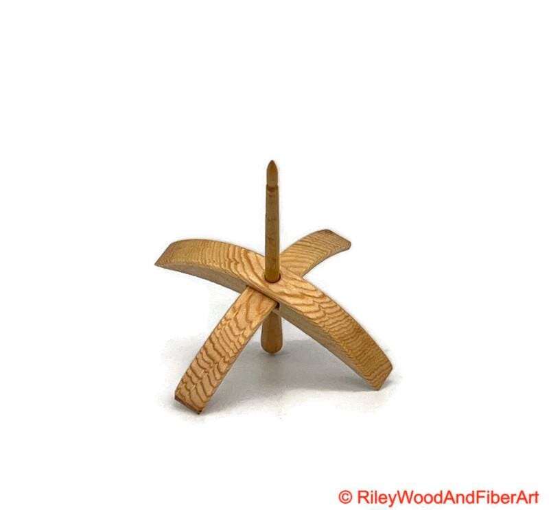 Medium Turkish Drop Spindle - Sitka Spruce Whorl with Maple Shaft made by Riley Wood and Fiber Art