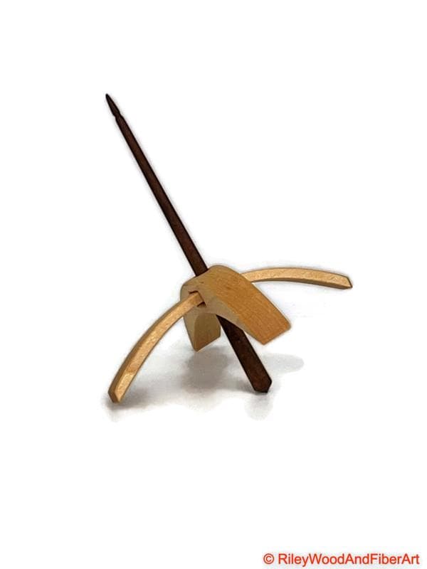 Medium Turkish Drop Spindle - Maple Whorl with Walnut Shaft made by Riley Wood and Fiber Art