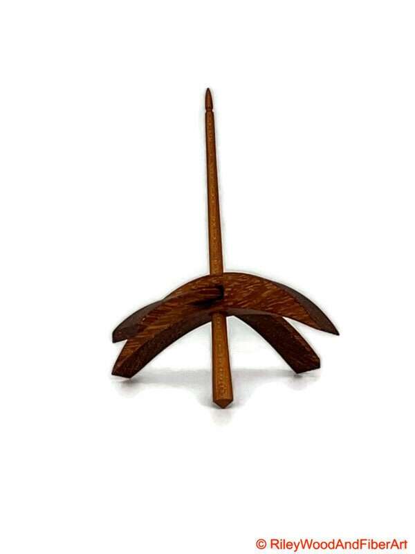 Medium Turkish Drop Spindle - Tzalam Whorl with Cherry Shaft made by Riley Wood and Fiber Art