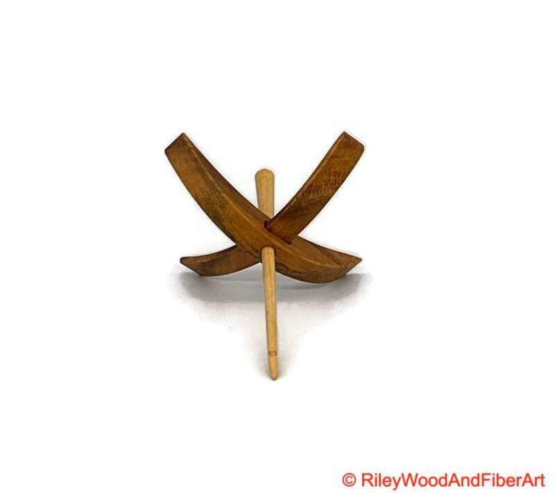 Medium Turkish Drop Spindle - Katalox Sapwood Whorl with Maple Shaft made by Riley Wood and Fiber Art