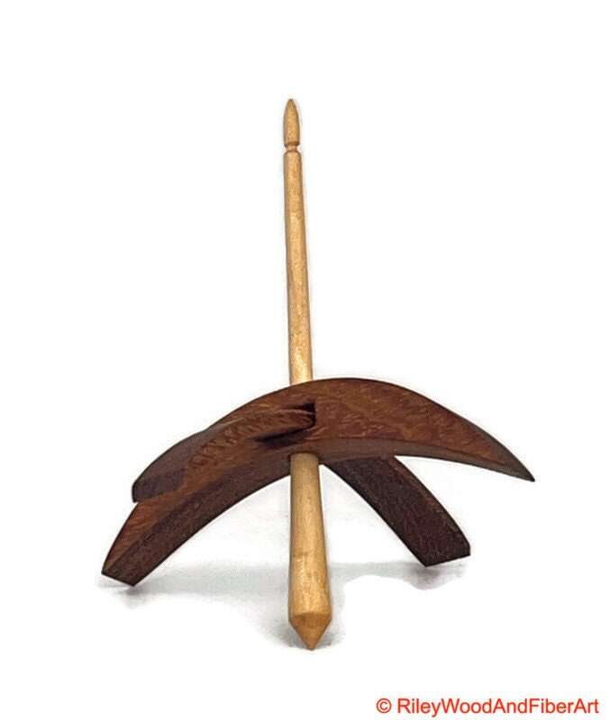 Medium Turkish Drop Spindle - Tzalam Whorl with Maple Shaft made by Riley Wood and Fiber Art