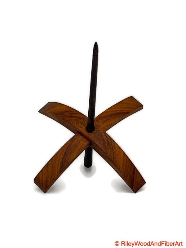 Mega Turkish Drop Spindle - Canary Whorl with Walnut Shaft made by Riley Wood and Fiber Art