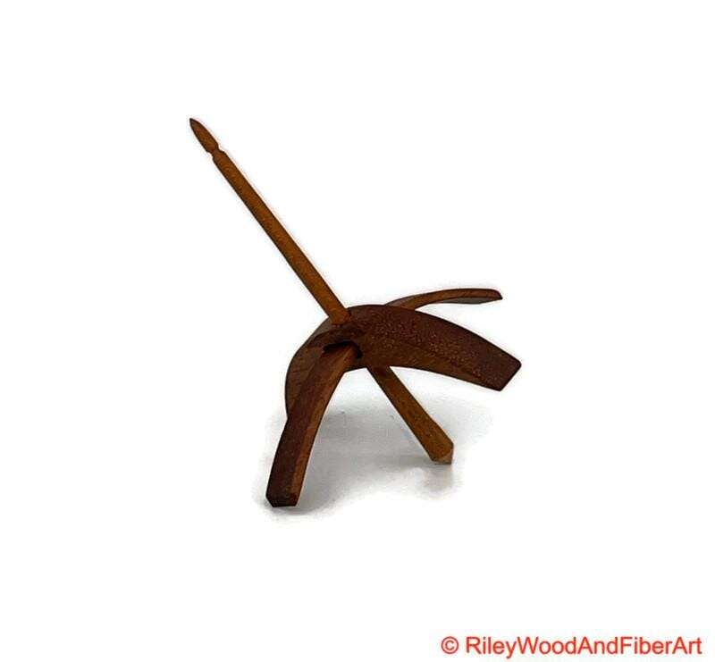 Medium Turkish Drop Spindle - Monkey Pod Whorl with Cherry Shaft made by Riley Wood and Fiber Art