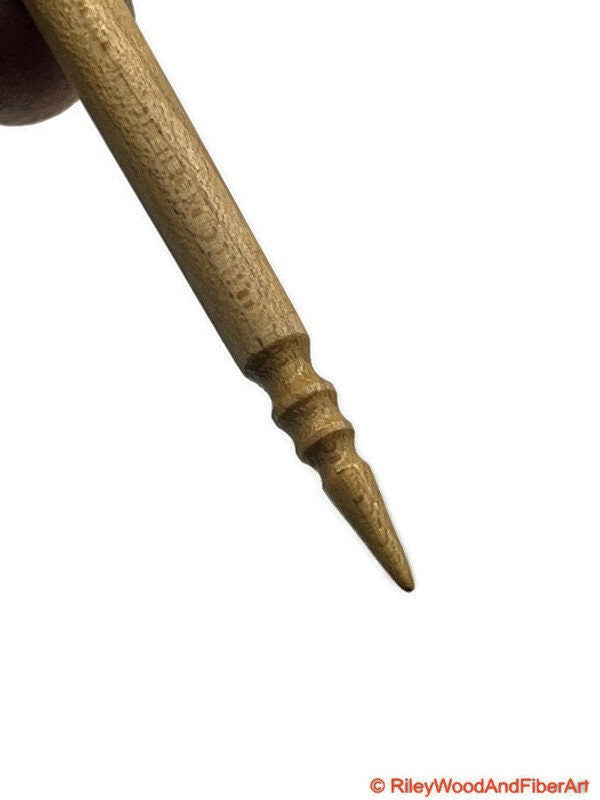 Top Whorl Drop Spindle; Zebra and Maple - 22 grams made by Riley Wood and Fiber Art